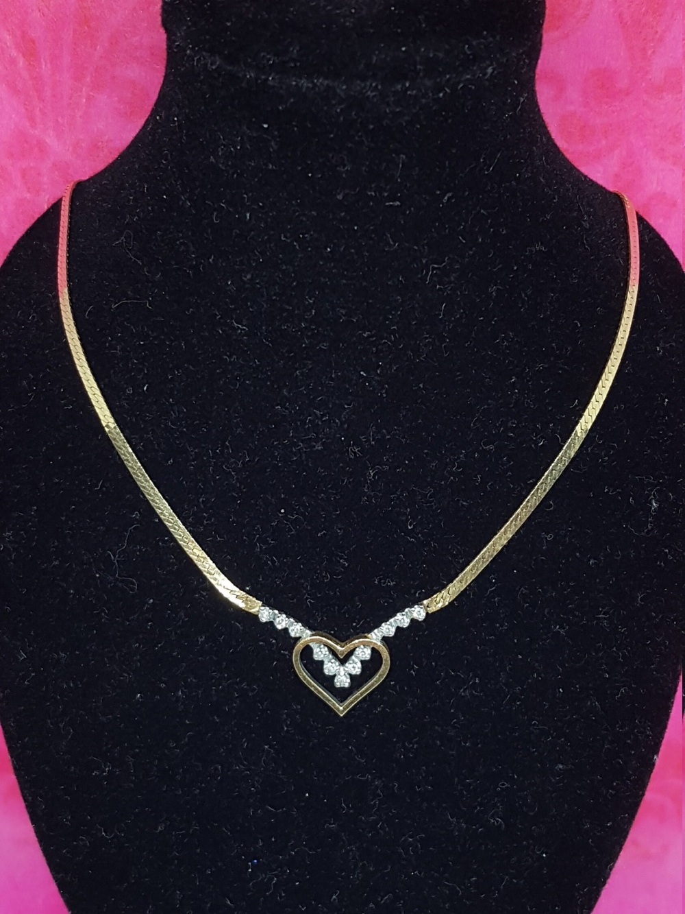 Vintage 14K gold and diamond necklace